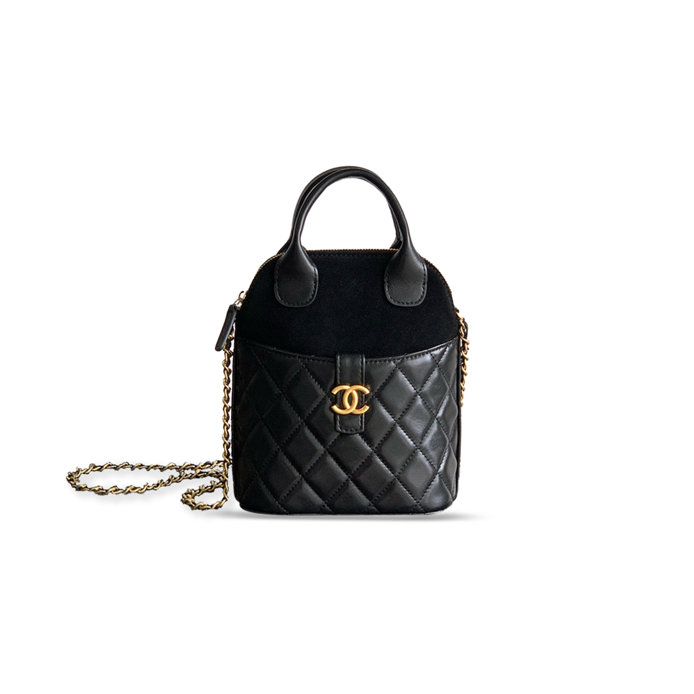 CHANEL CLUTCH WITH CHAIN SUEDE CALFSKIN, SHINY LAMBSKIN AP4742 (18*17*6cm)